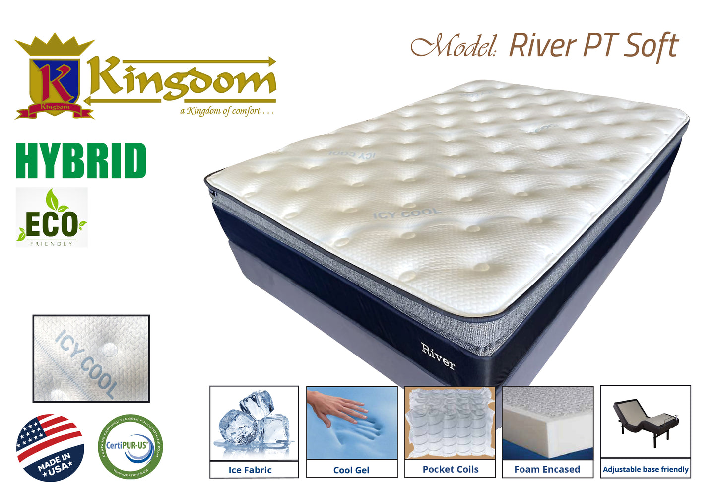 Kingdom River Pillow Top Mattress 13"